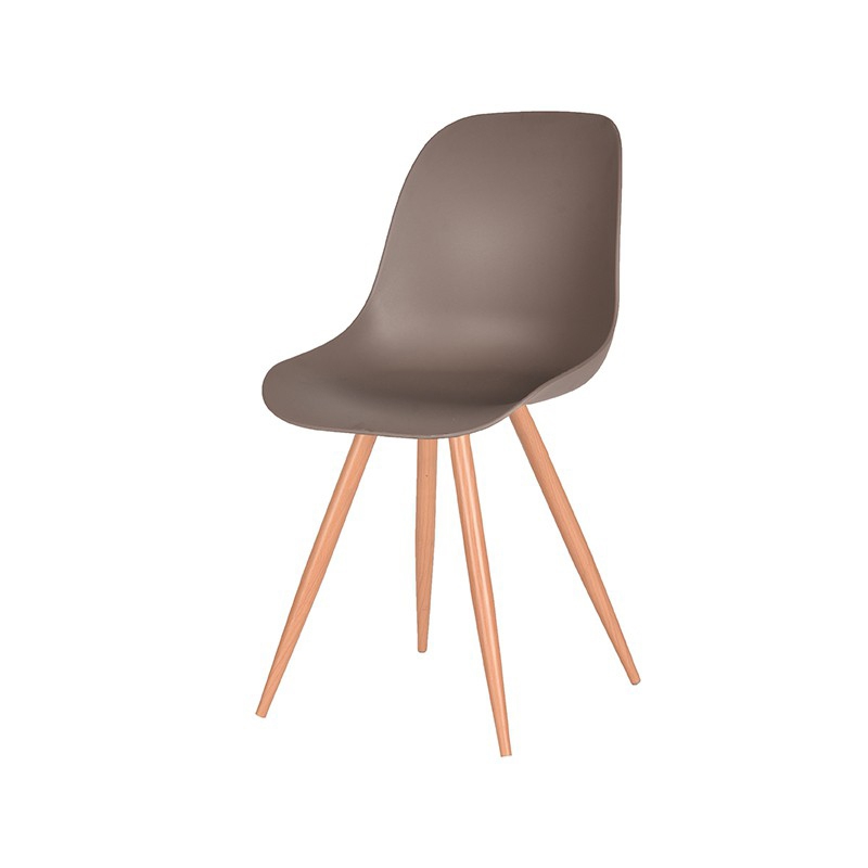 LABEL51 Eetkamerstoel Rimini - Coffee - Kunststof - Oak Metal Woodcover
