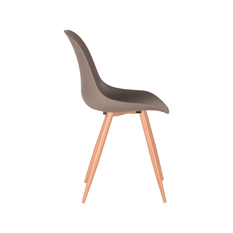 LABEL51 Eetkamerstoel Rimini - Coffee - Kunststof - Oak Metal Woodcover