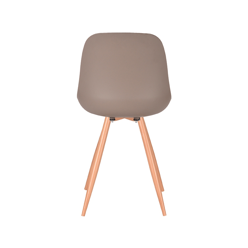 LABEL51 Eetkamerstoel Rimini - Coffee - Kunststof - Oak Metal Woodcover