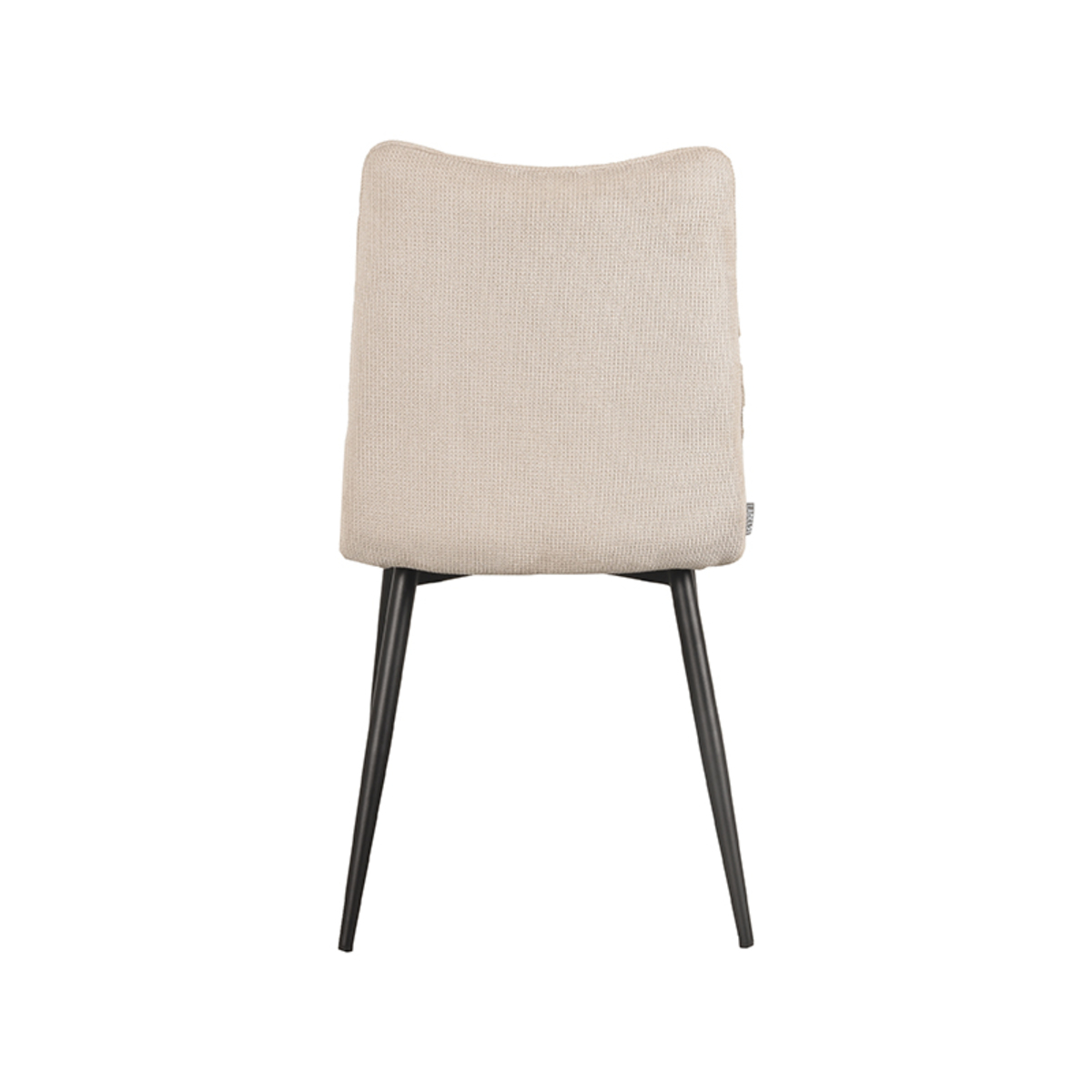 LABEL51 Eetkamerstoel Riv - Naturel - Stof - Black Frame