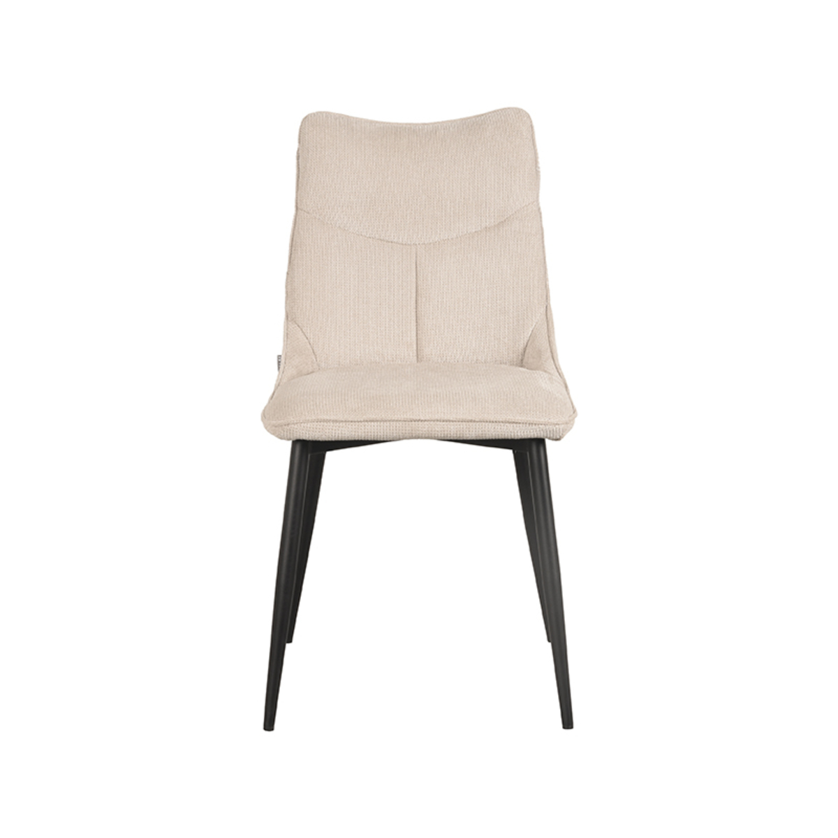 LABEL51 Eetkamerstoel Riv - Naturel - Stof - Black Frame