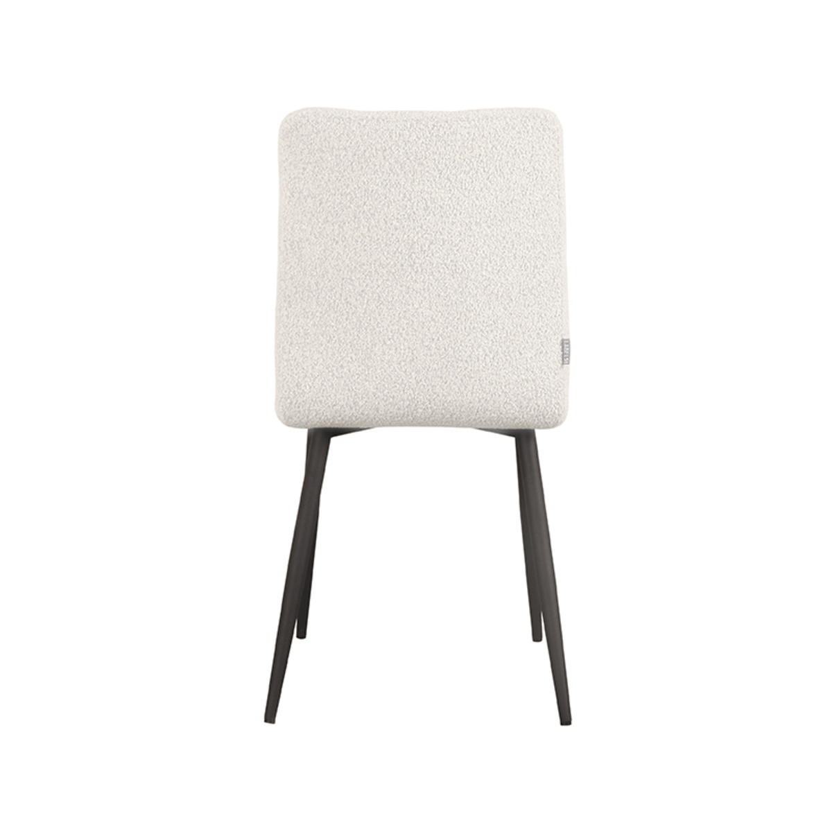 LABEL51 Eetkamerstoel Sam - Wit - Boucle - Black Frame