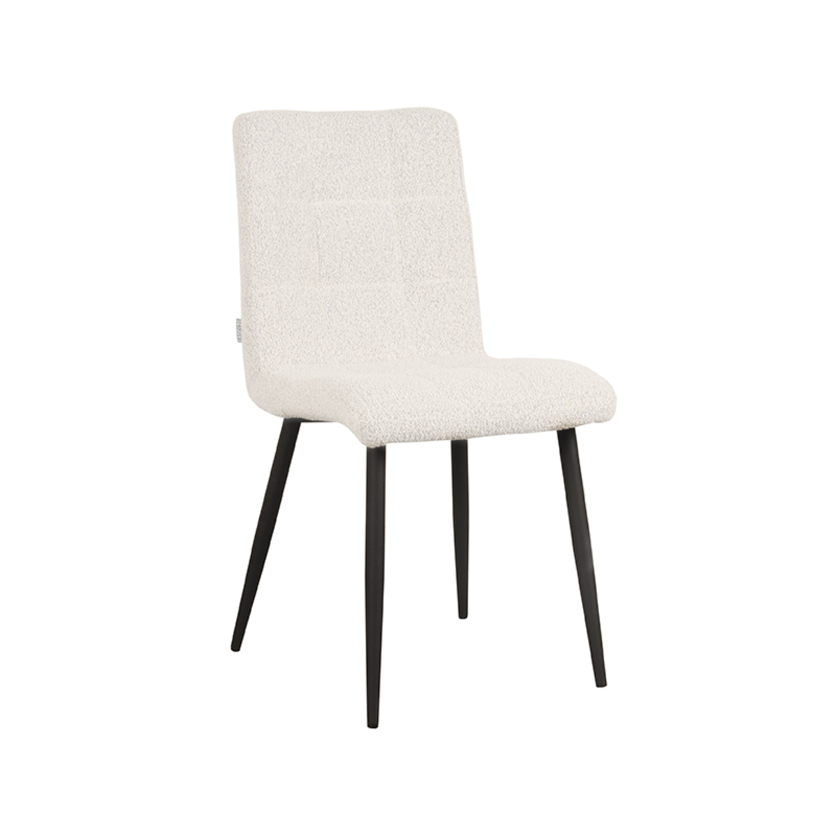 LABEL51 Eetkamerstoel Sam - Wit - Boucle - Black Frame