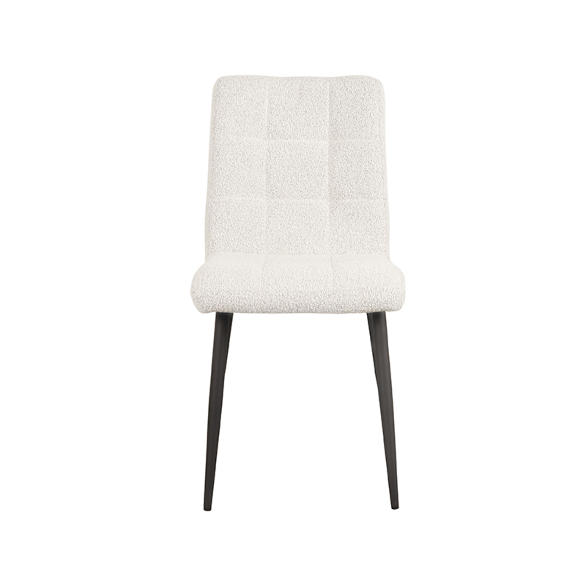 LABEL51 Eetkamerstoel Sam - Wit - Boucle - Black Frame
