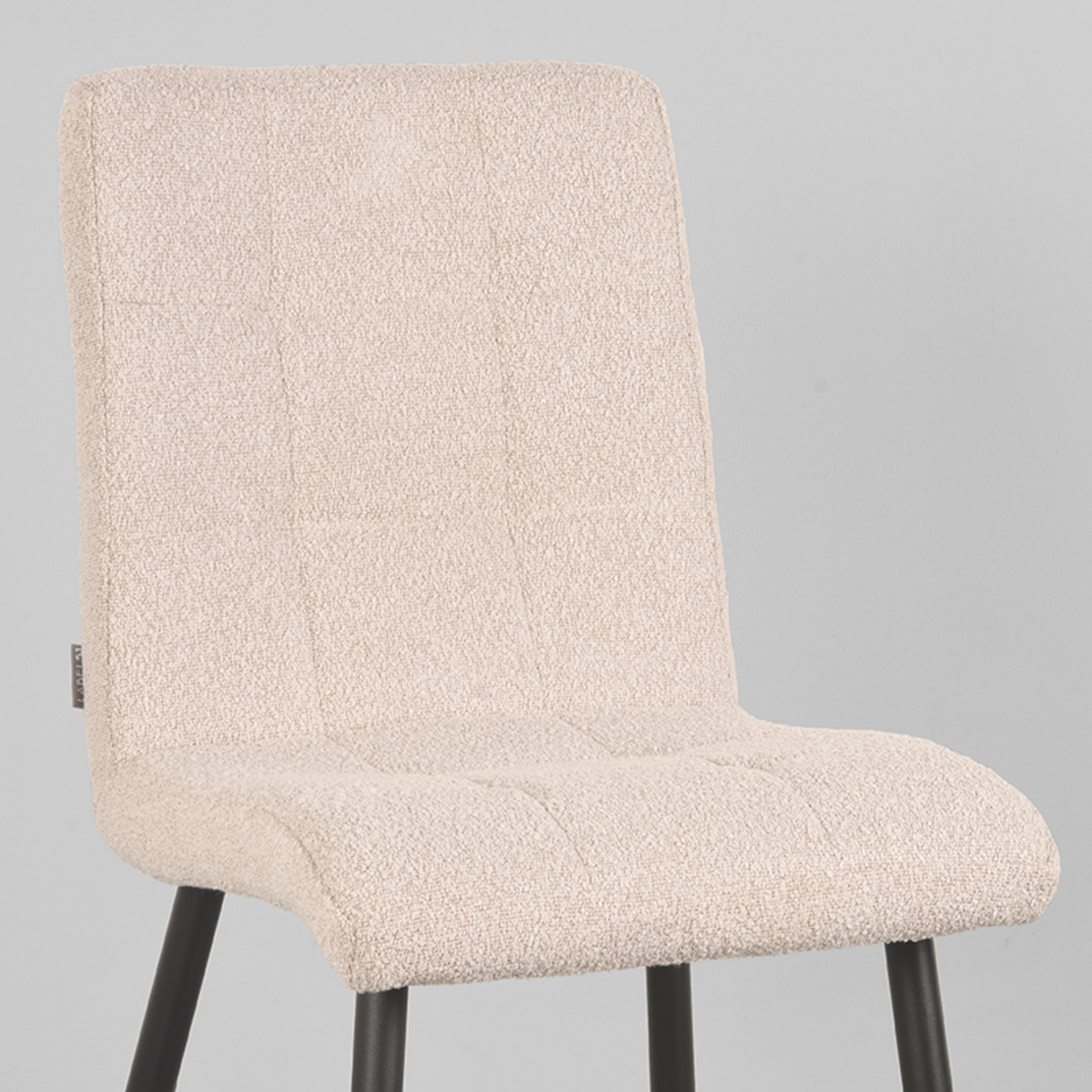 LABEL51 Eetkamerstoel Sam - Naturel - Boucle - Black Frame