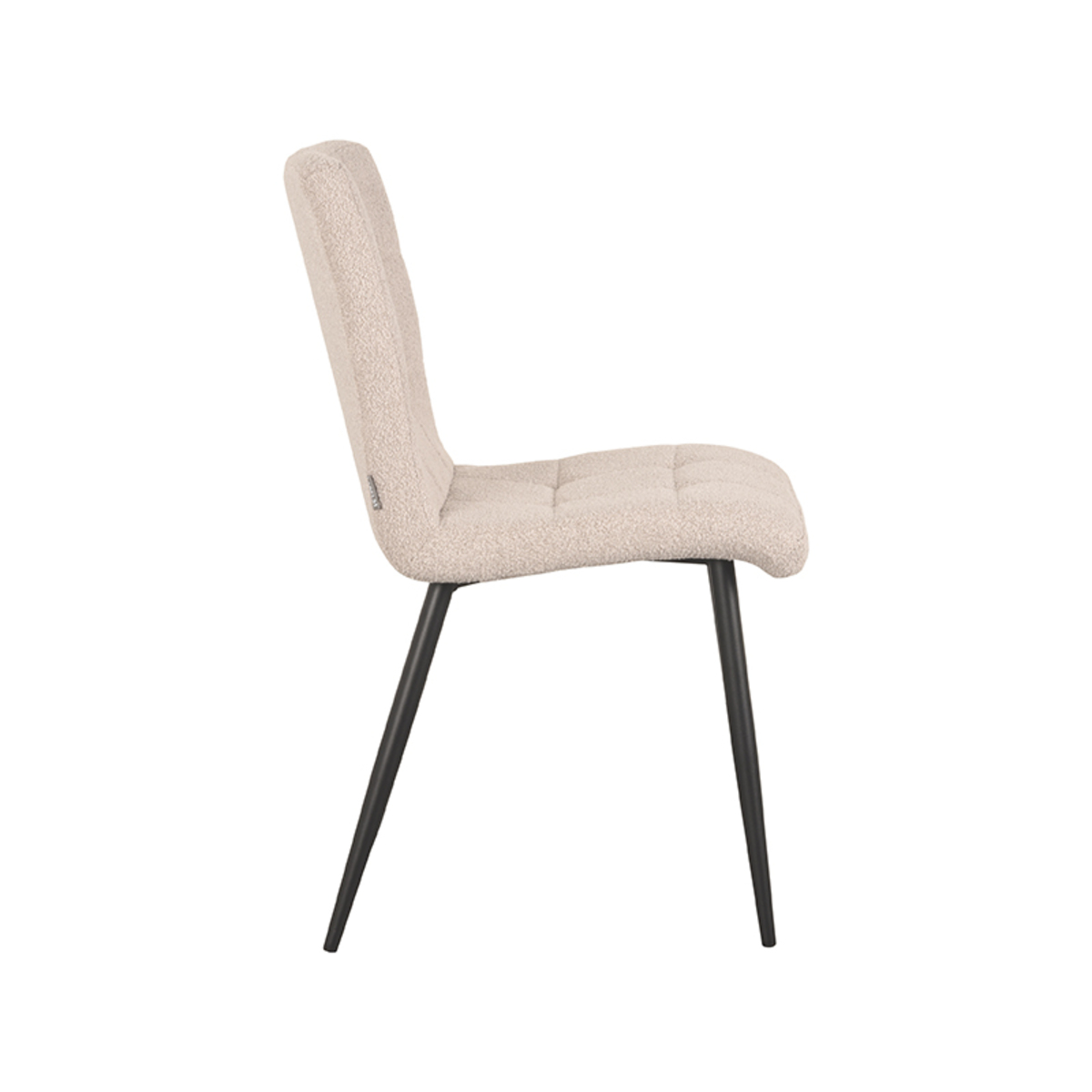 LABEL51 Eetkamerstoel Sam - Naturel - Boucle - Black Frame