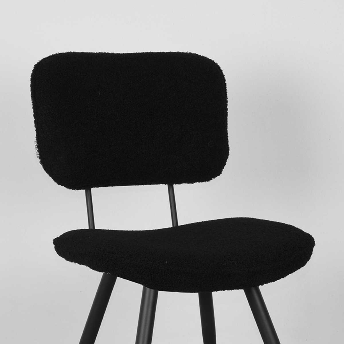 LABEL51 Eetkamerstoel Ted - Zwart - Teddy - Black Frame