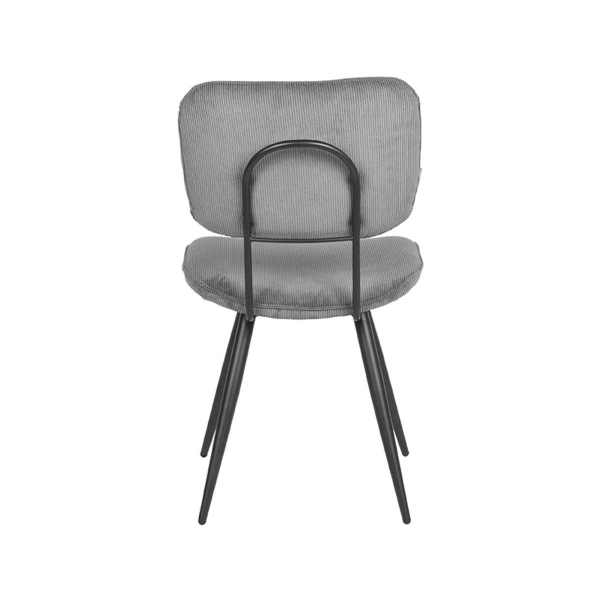 LABEL51 Eetkamerstoel Vic - Donkergrijs - Ribcord - Black Frame
