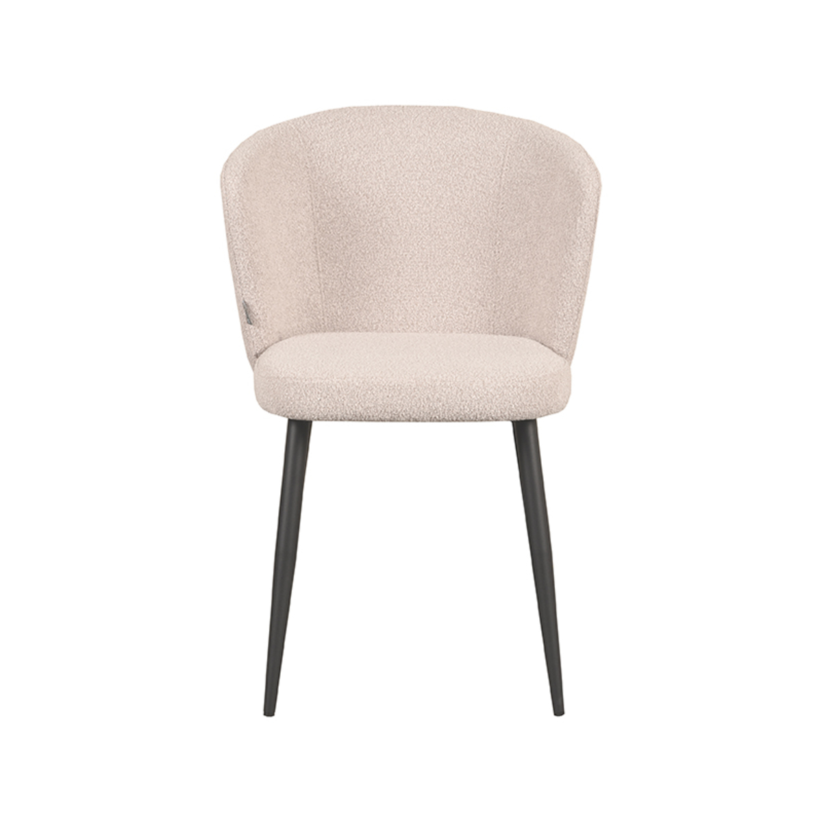 LABEL51 Eetkamerstoel Wave - Naturel - Boucle - Black Frame