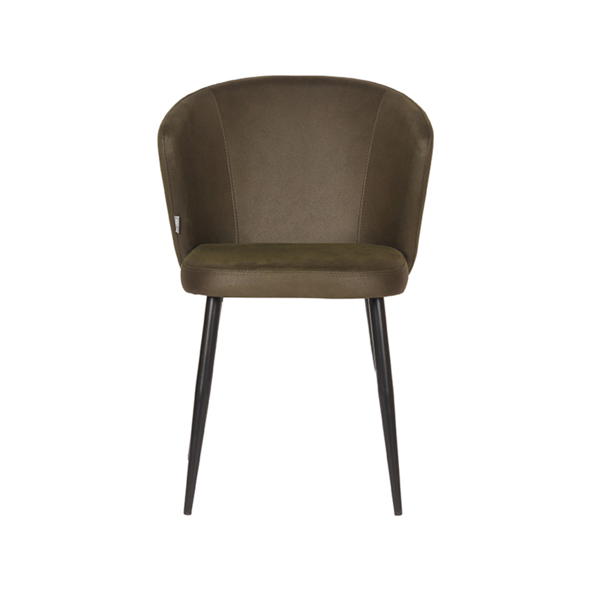 LABEL51 Eetkamerstoel Wave - Army green - Microfiber - Black Frame