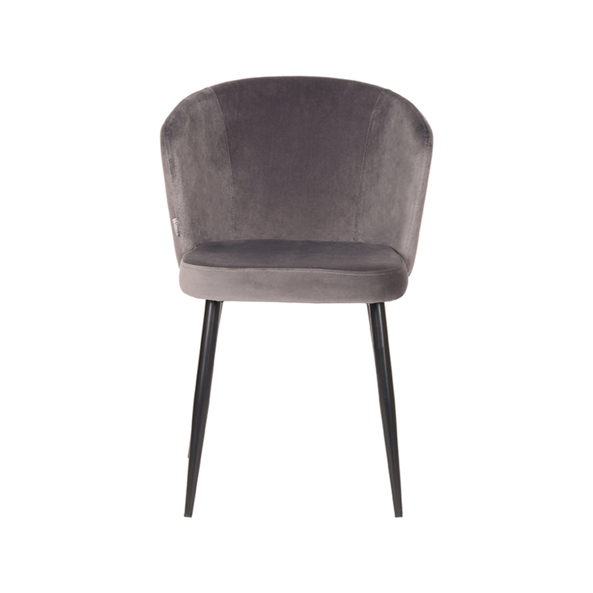 LABEL51 Eetkamerstoel Wave - Grijs - Fluweel - Black Frame