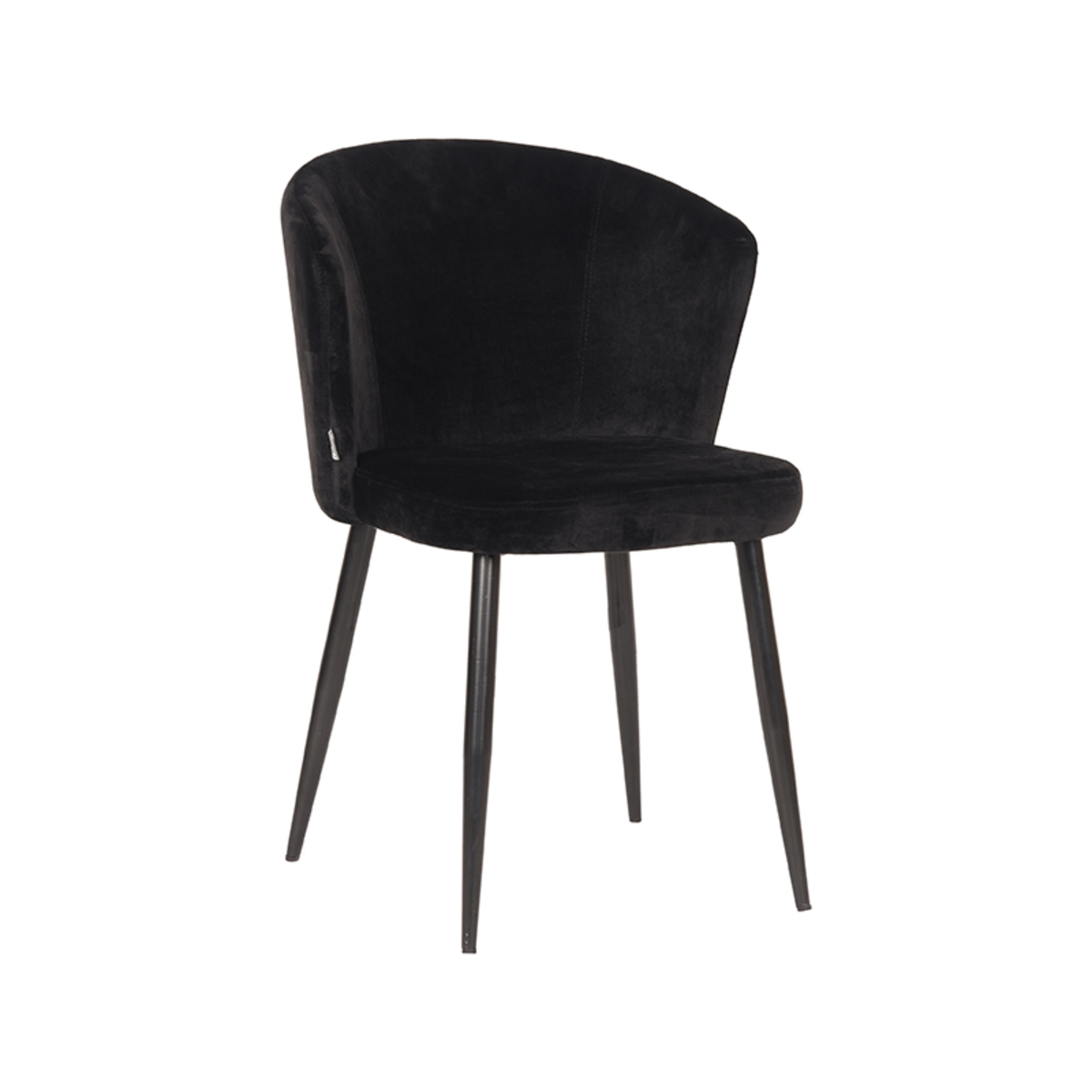 LABEL51 Eetkamerstoel Wave - Zwart - Fluweel - Black Frame