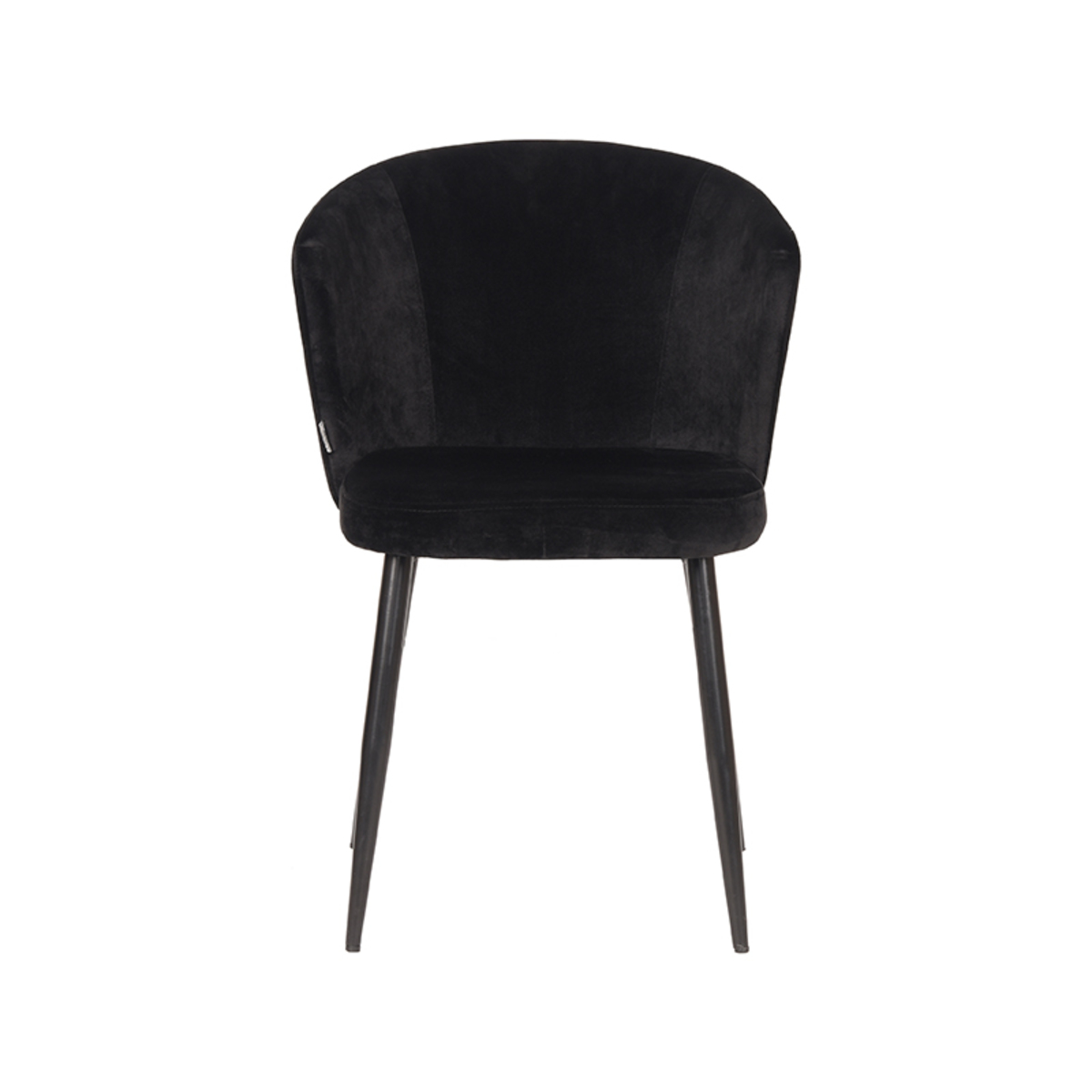 LABEL51 Eetkamerstoel Wave - Zwart - Fluweel - Black Frame