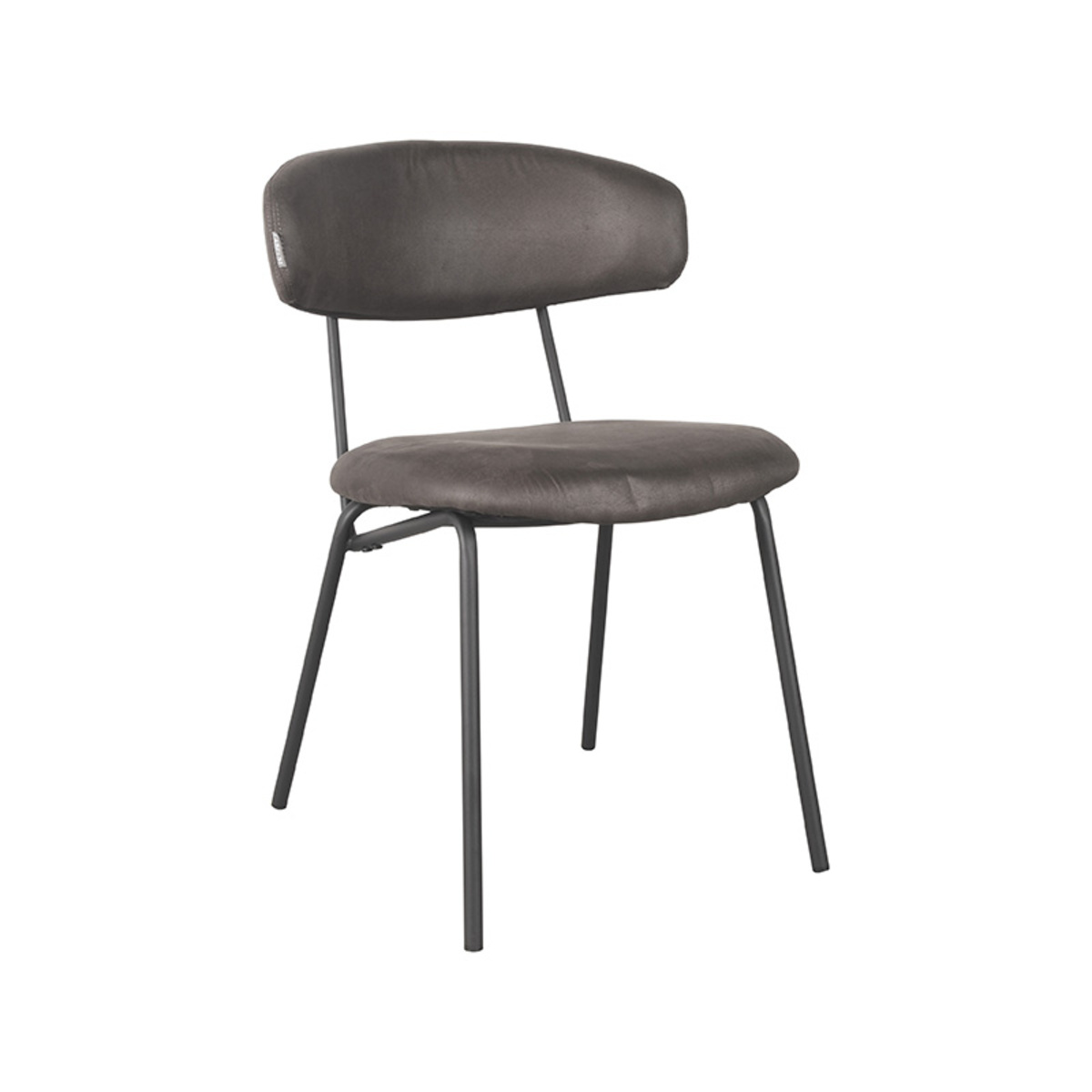 LABEL51 Eetkamerstoel Zack - Antraciet - Micro Suede - Black Frame