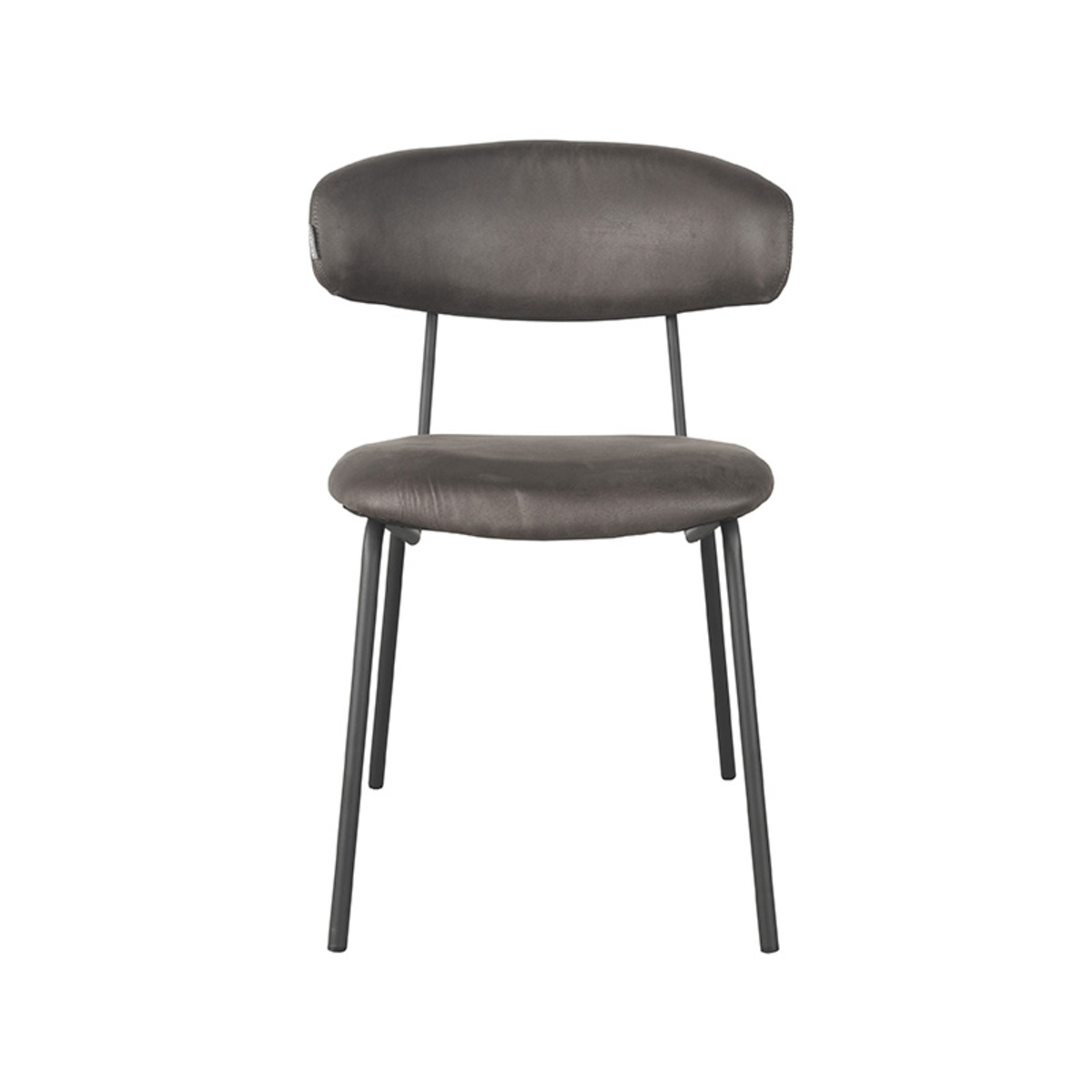 LABEL51 Eetkamerstoel Zack - Antraciet - Micro Suede - Black Frame