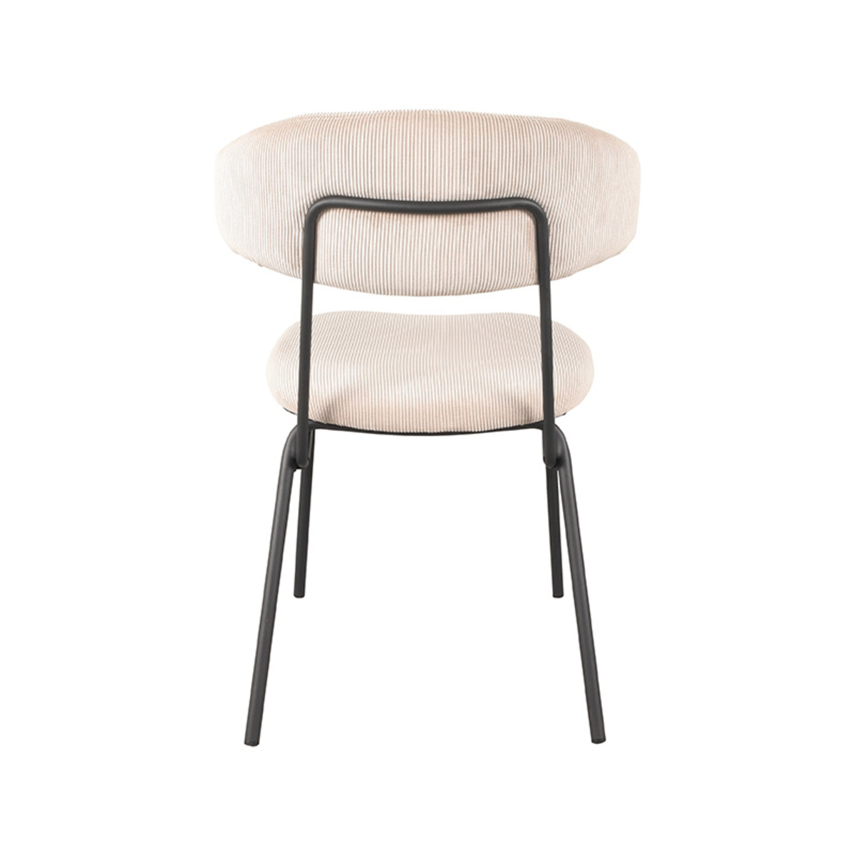 LABEL51 Eetkamerstoel Zack - Naturel - Ribcord - Black Frame