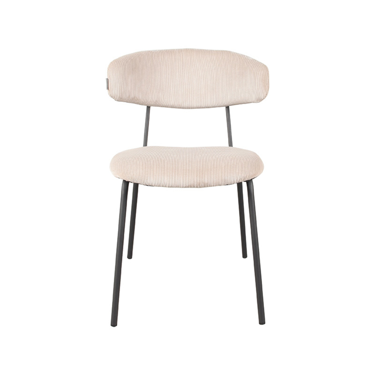 LABEL51 Eetkamerstoel Zack - Naturel - Ribcord - Black Frame