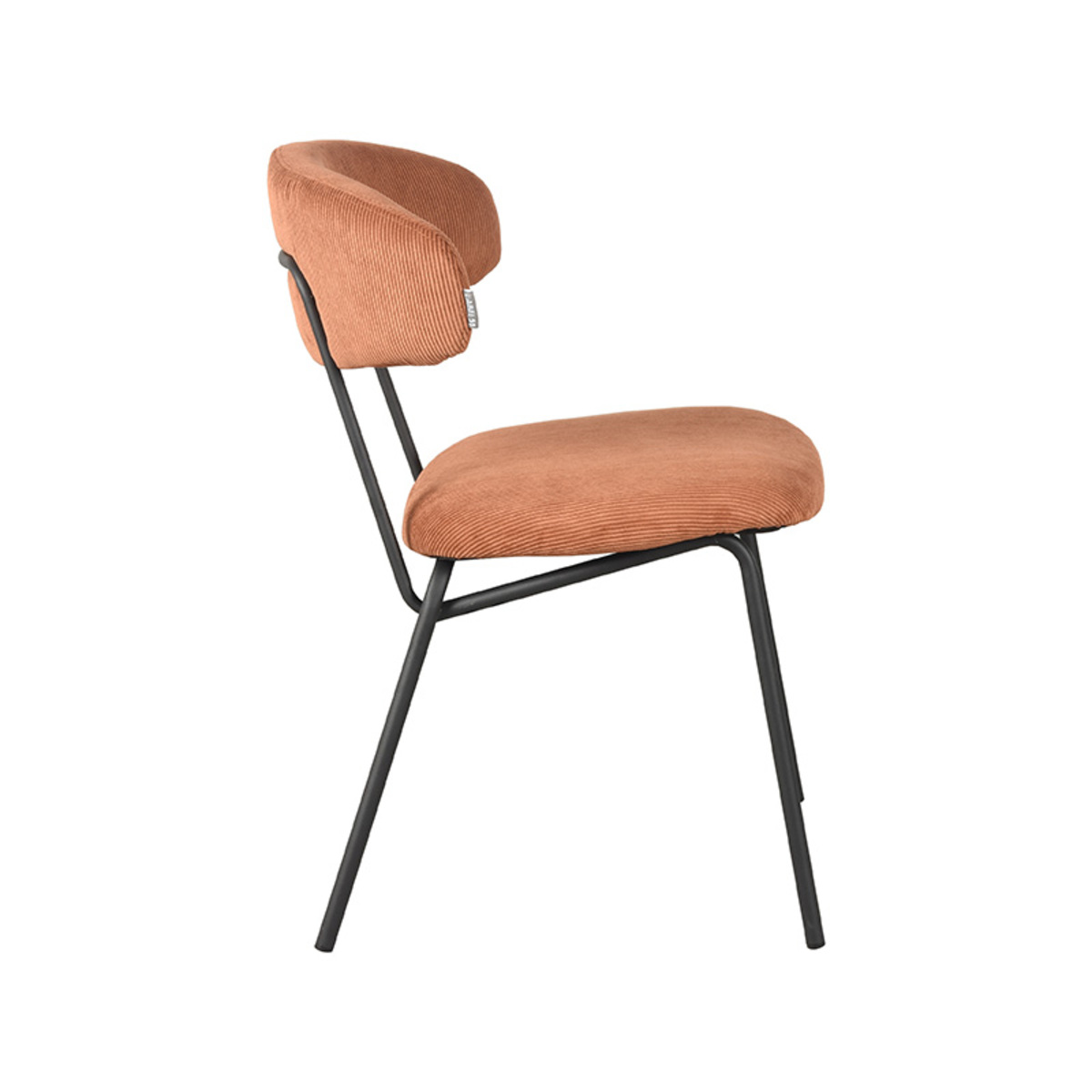 LABEL51 Eetkamerstoel Zack - Rust - Ribcord - Black Frame