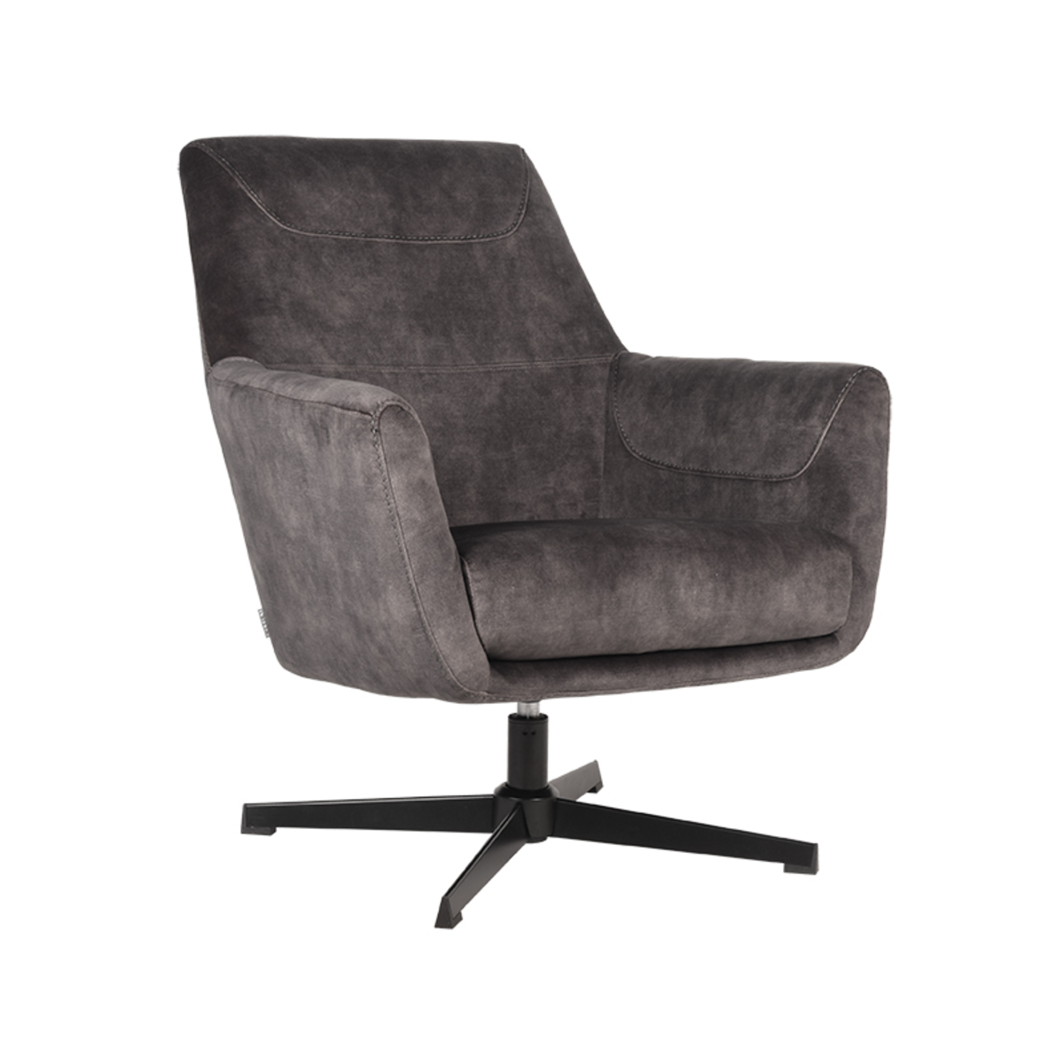 LABEL51 Fauteuil Toby - Antraciet - Velours - One Size