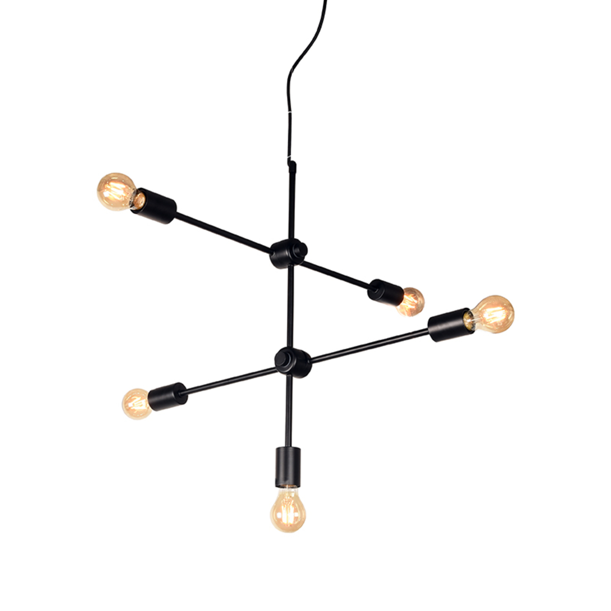LABEL51 Hanglamp Stilo - Zwart - Metaal - Hanglamp