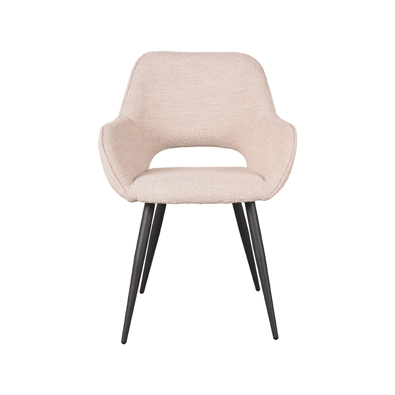 LABEL51 Eetkamerstoel Fer - Naturel - Boucle - Black Frame