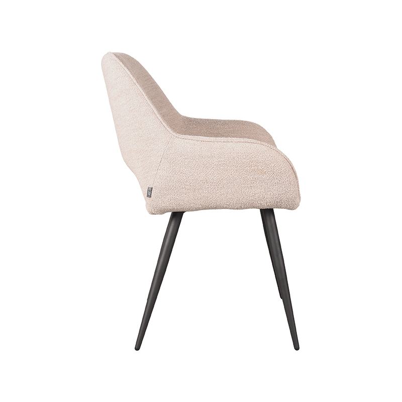 LABEL51 Eetkamerstoel Fer - Naturel - Boucle - Black Frame