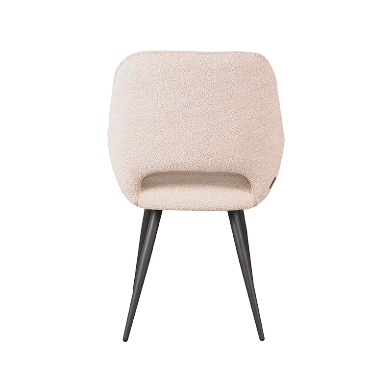 LABEL51 Eetkamerstoel Fer - Naturel - Boucle - Black Frame