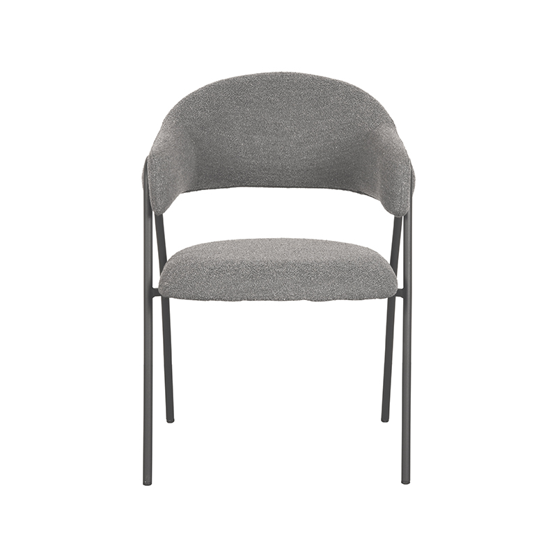 LABEL51 Eetkamerstoel Lowen - Grijs - Boucle - Black Frame