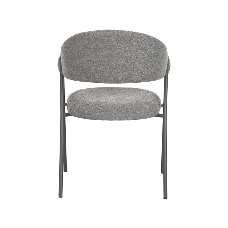 LABEL51 Eetkamerstoel Lowen - Grijs - Boucle - Black Frame