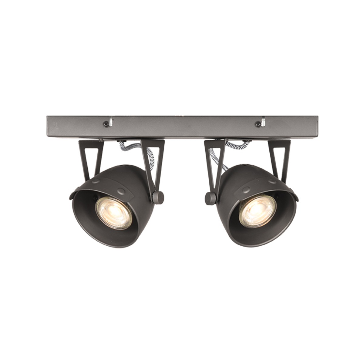 LABEL51 Spot Cap led - Burned Steel - Metaal - 2-Lichts
