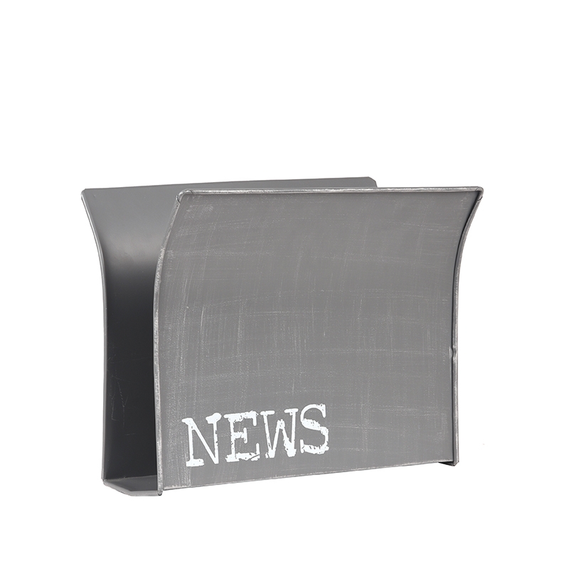 LABEL51 Wanddecoratie Magazinehouder - Antiek grijs - Metaal - One Size