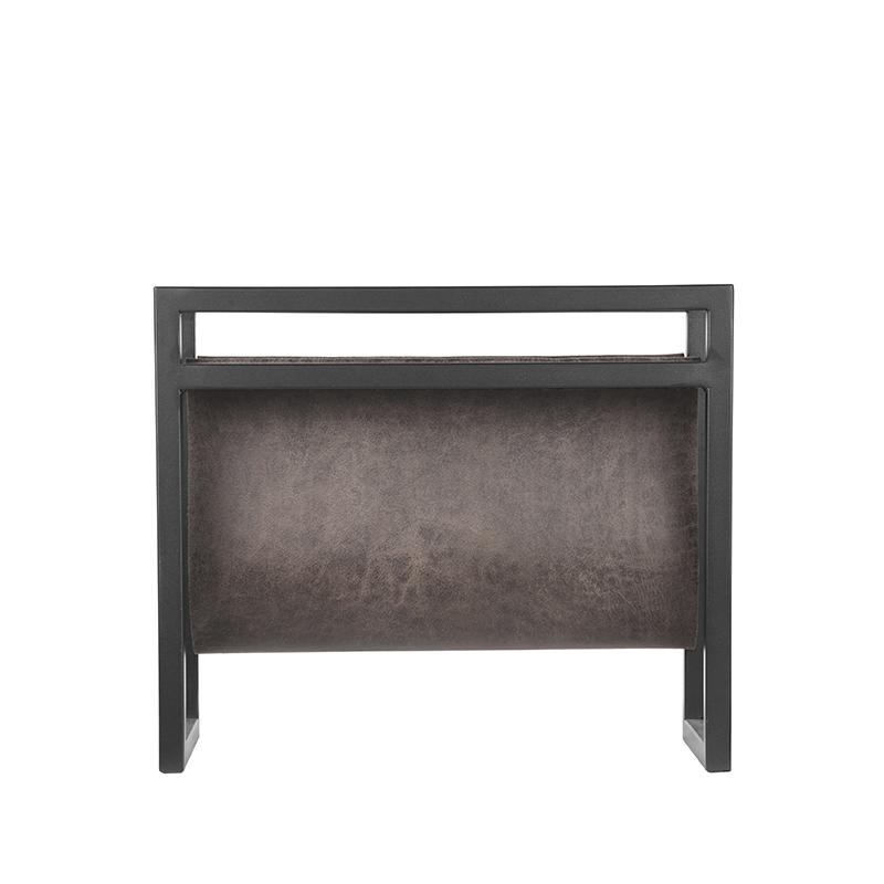 LABEL51 Magazinehouder - Antraciet - Leder - One Size