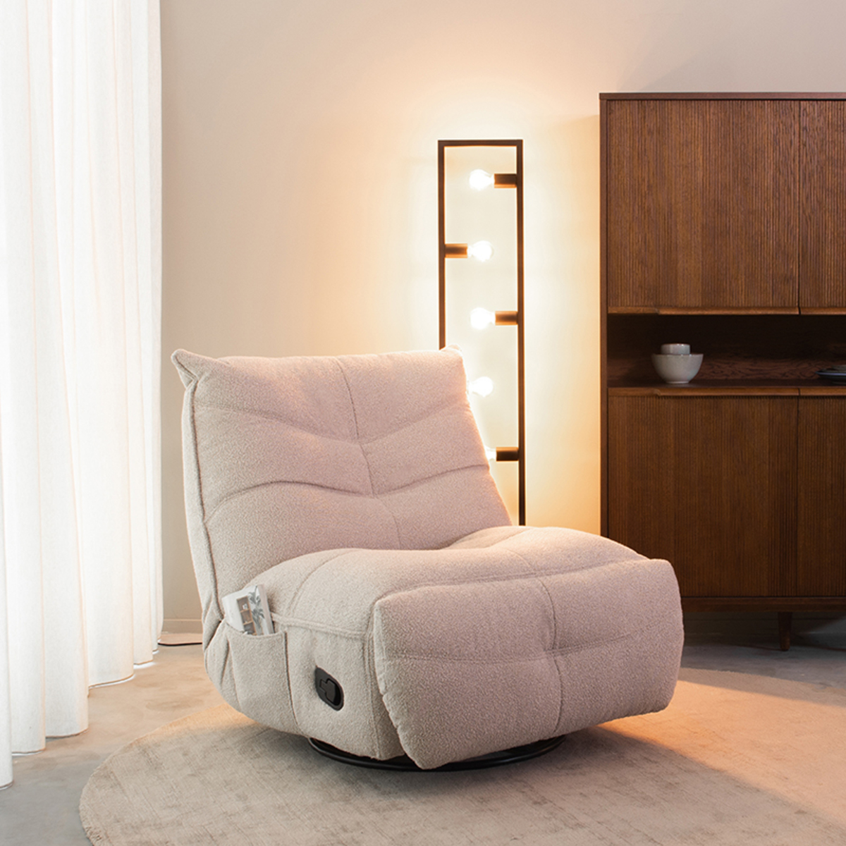 LABEL51 Fauteuil Take It Easy - Naturel - Boucle - One Size