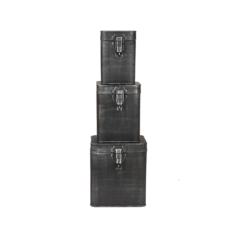 LABEL51 Opbergkist - Zwart - Metaal - L - 15x16x19 cm