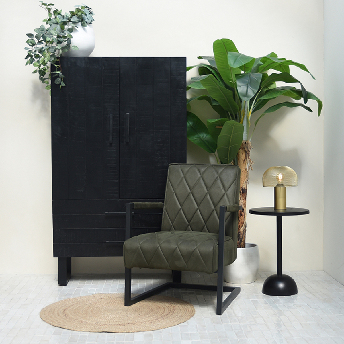 D-MAXX Fauteuil Denmark - Army green - Microfiber