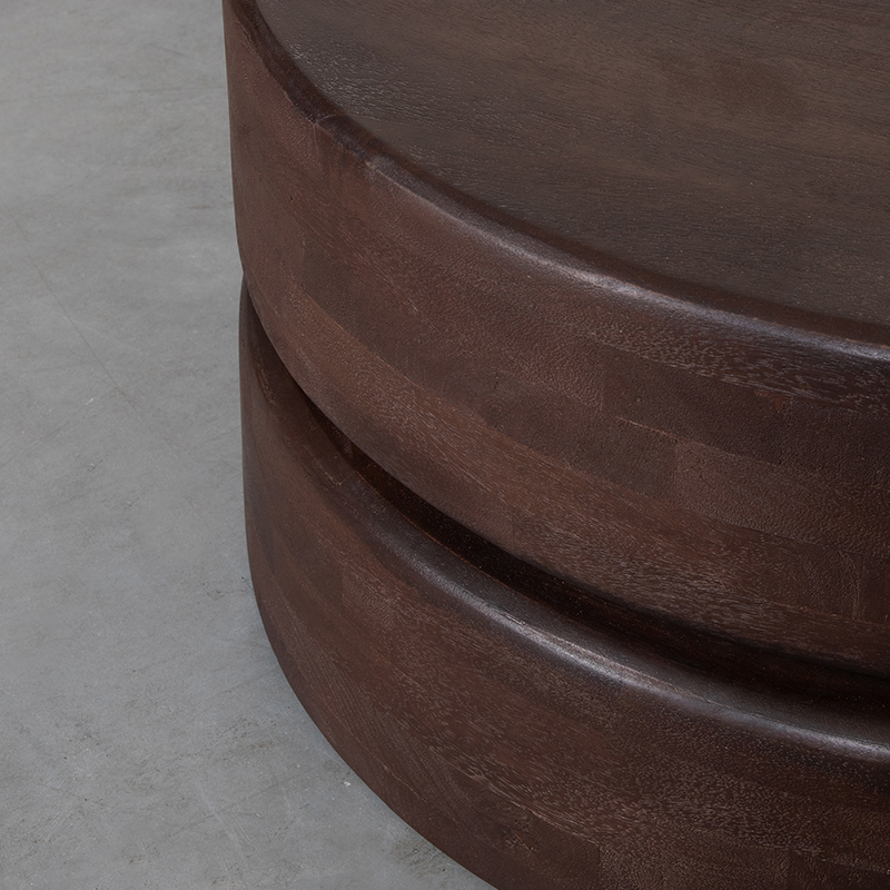 LABEL51 Salontafel I_Milly - Espresso - Mangohout - 70 cm - Rond