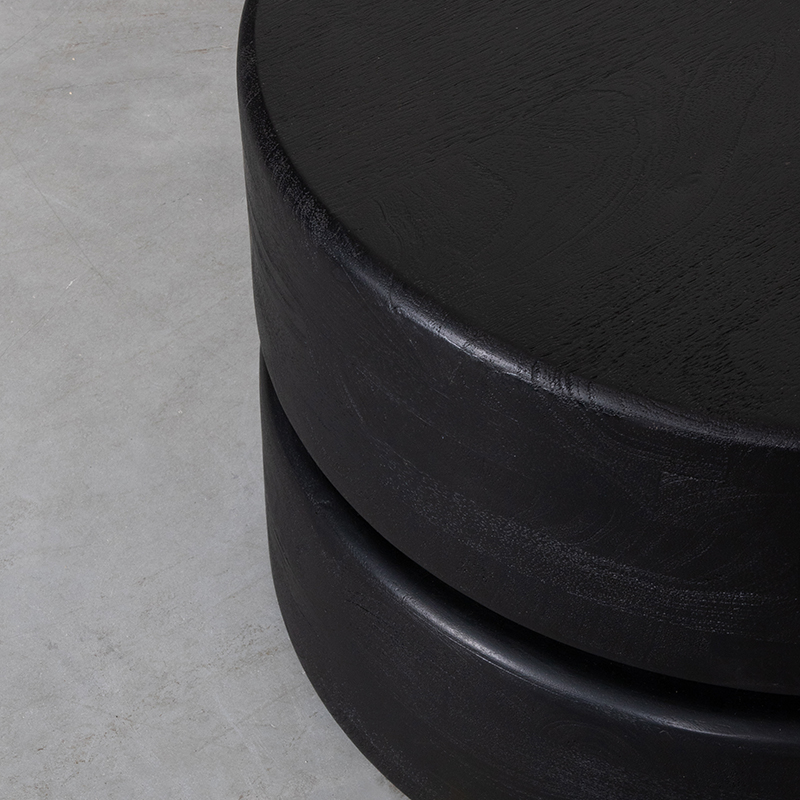LABEL51 Salontafel I_Milly - Zwart - Mangohout - 50 cm