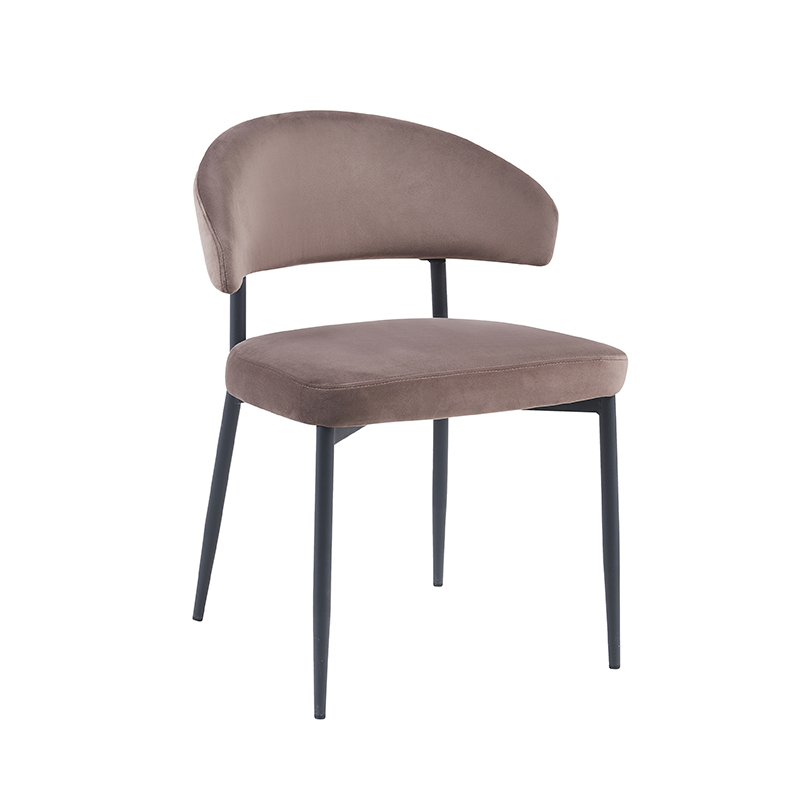 LABEL51 Eetkamerstoel I_Bliss - Taupe - Fluweel - Black Frame