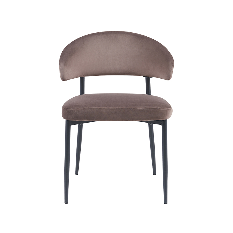 LABEL51 Eetkamerstoel I_Bliss - Taupe - Fluweel - Black Frame