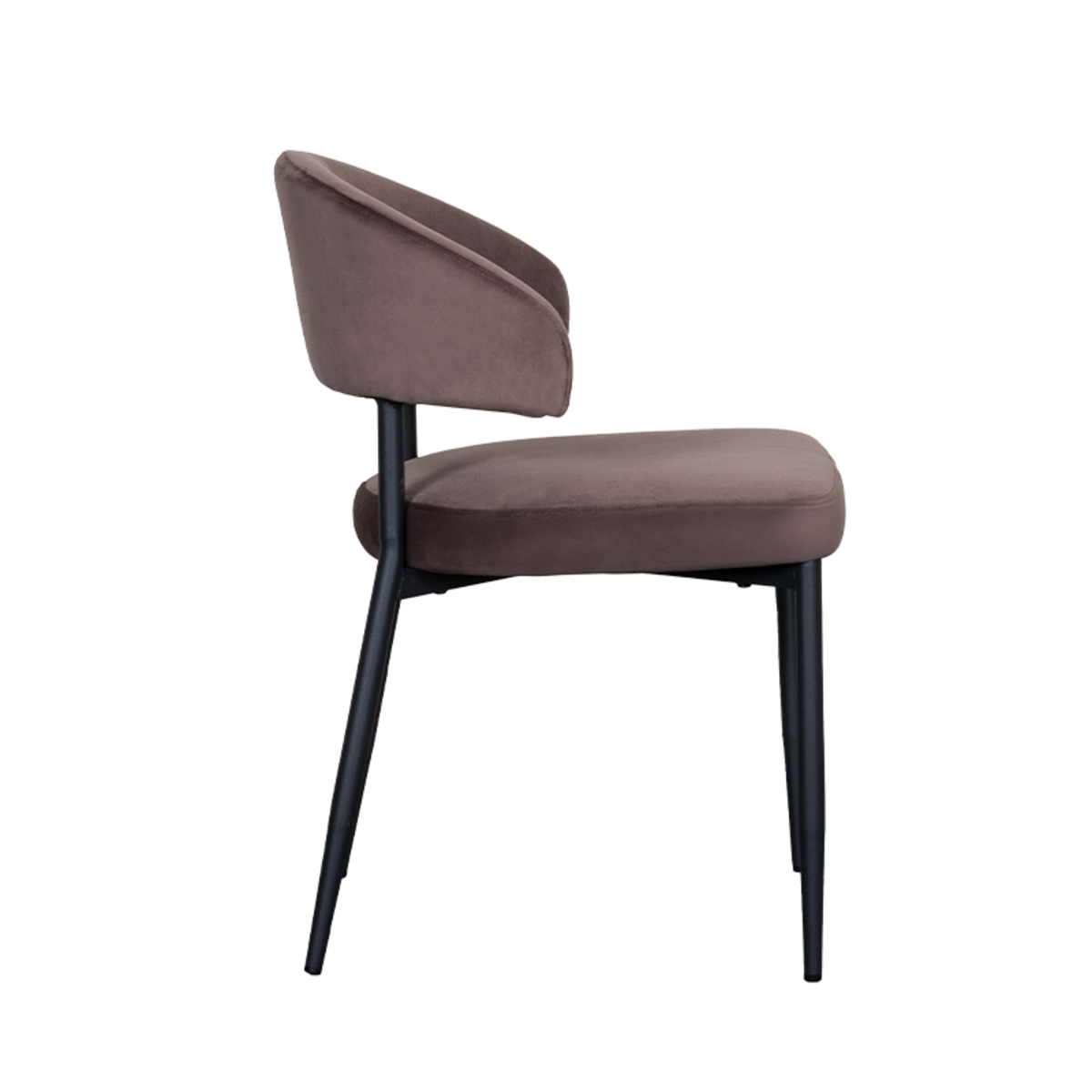 LABEL51 Eetkamerstoel I_Bliss - Taupe - Fluweel - Black Frame