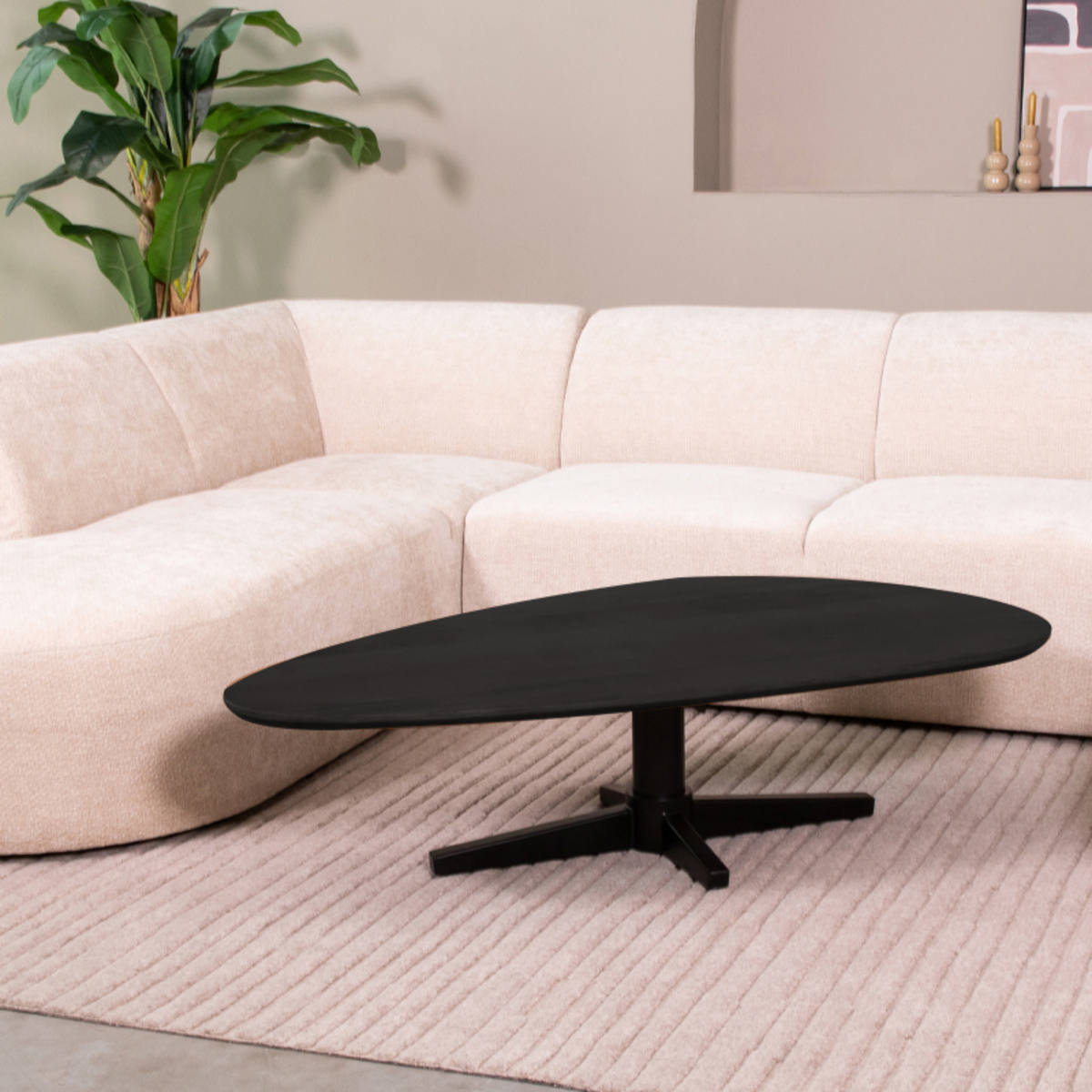 LABEL51 Salontafel I_Rosie - Zwart - Mangohout - 140 cm