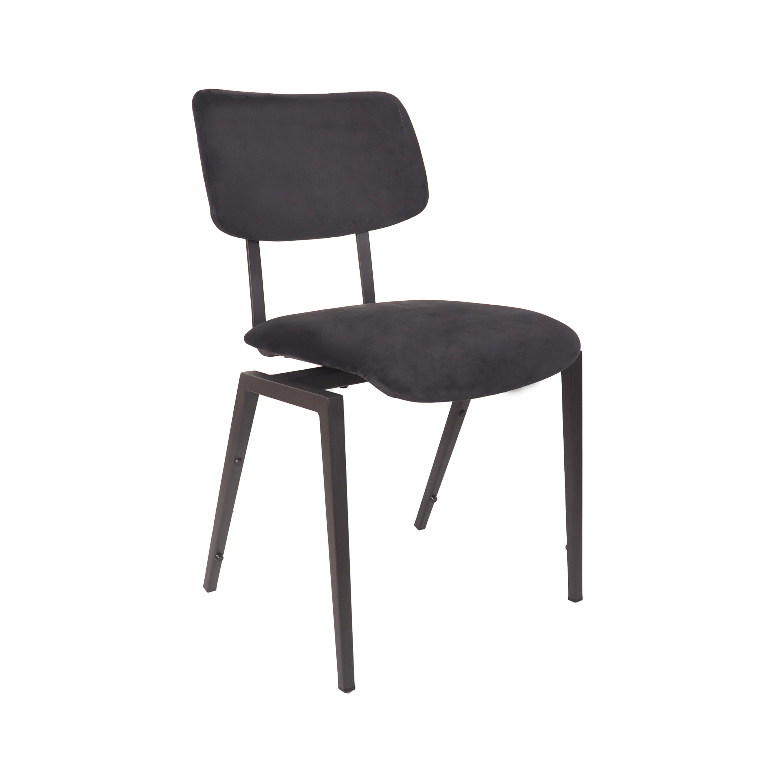 LABEL51 I_Stapelbare Schoolstoel - Taupe - Fluweel - Black Frame
