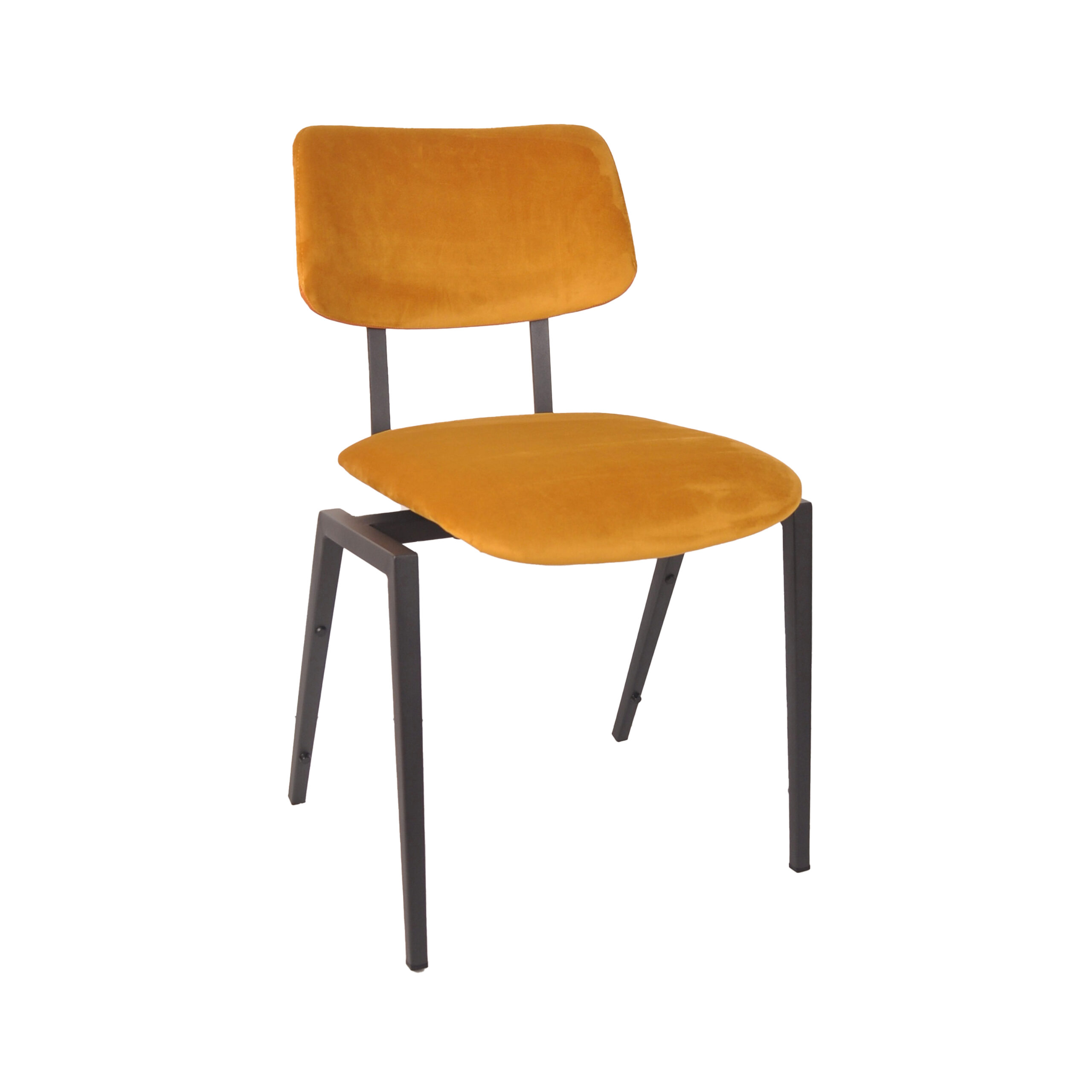 LABEL51 I_Stapelbare Schoolstoel - Oker - Fluweel - Black Frame
