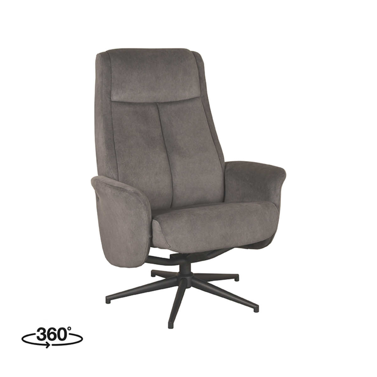LABEL51 Fauteuil Bergen - Antraciet - Cosmo - Excl. Hocker