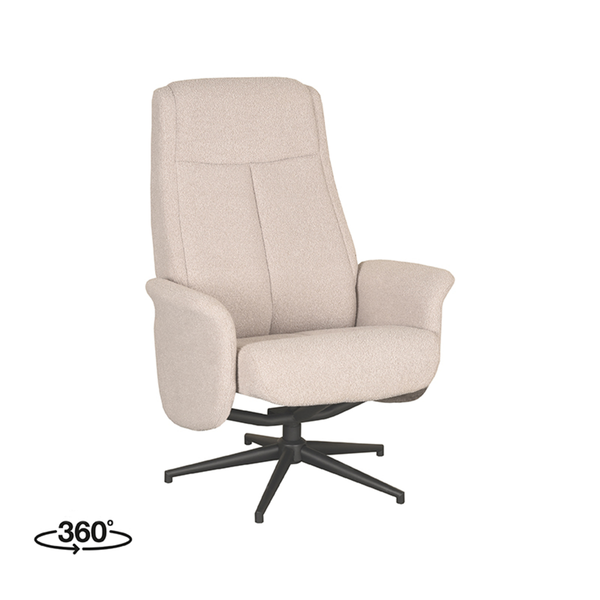 LABEL51 Fauteuil Bergen - Naturel - Boucle - Excl. Hocker