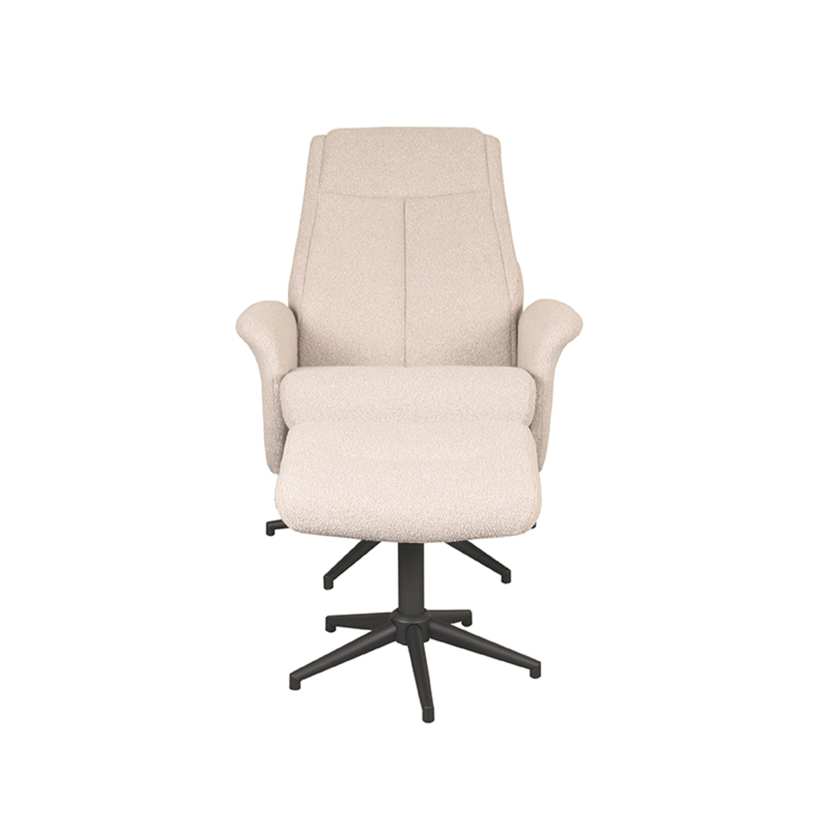 LABEL51 Fauteuil Bergen - Naturel - Boucle - Incl. Hocker