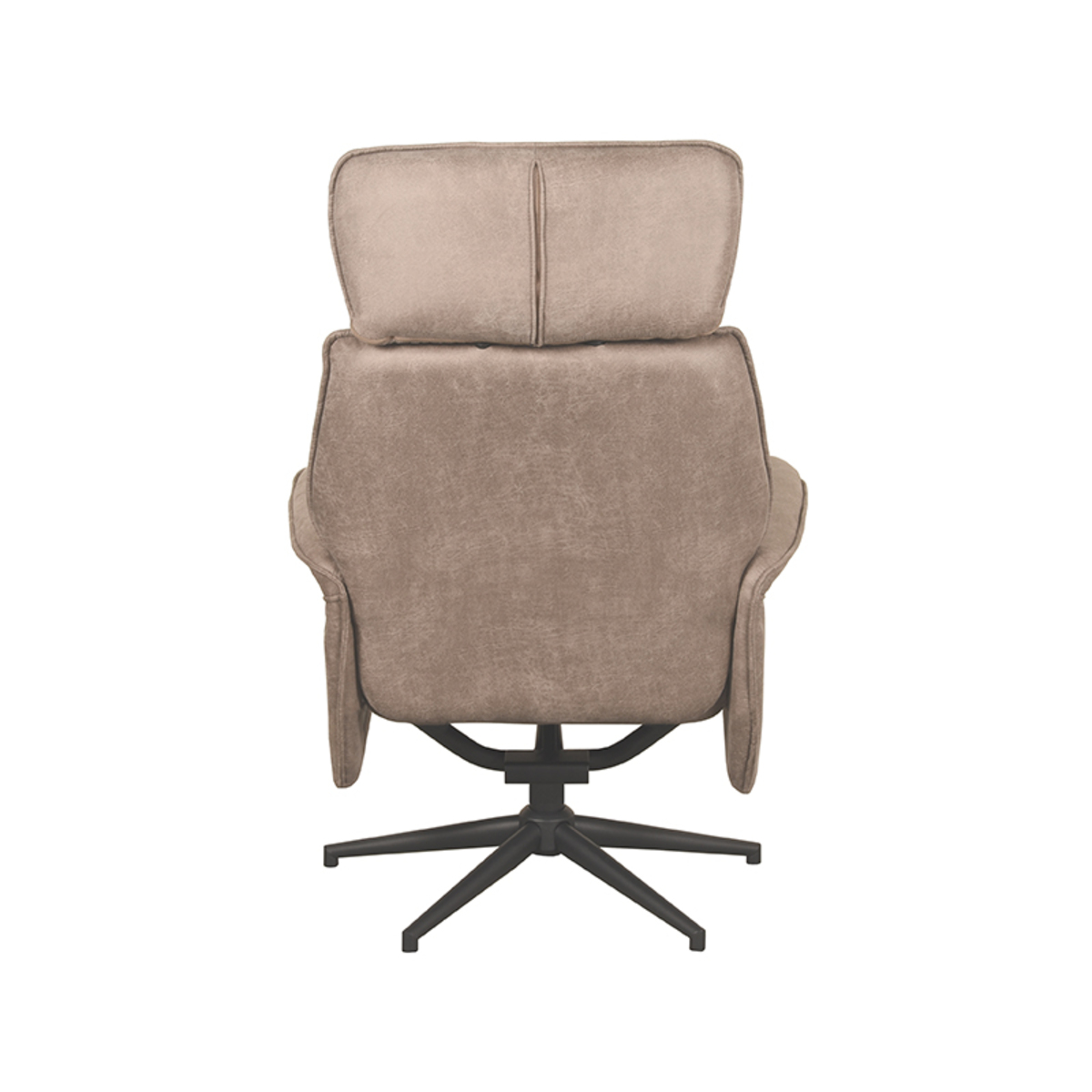 LABEL51 Fauteuil Verdal - Taupe - Micro Suede - Excl. Hocker