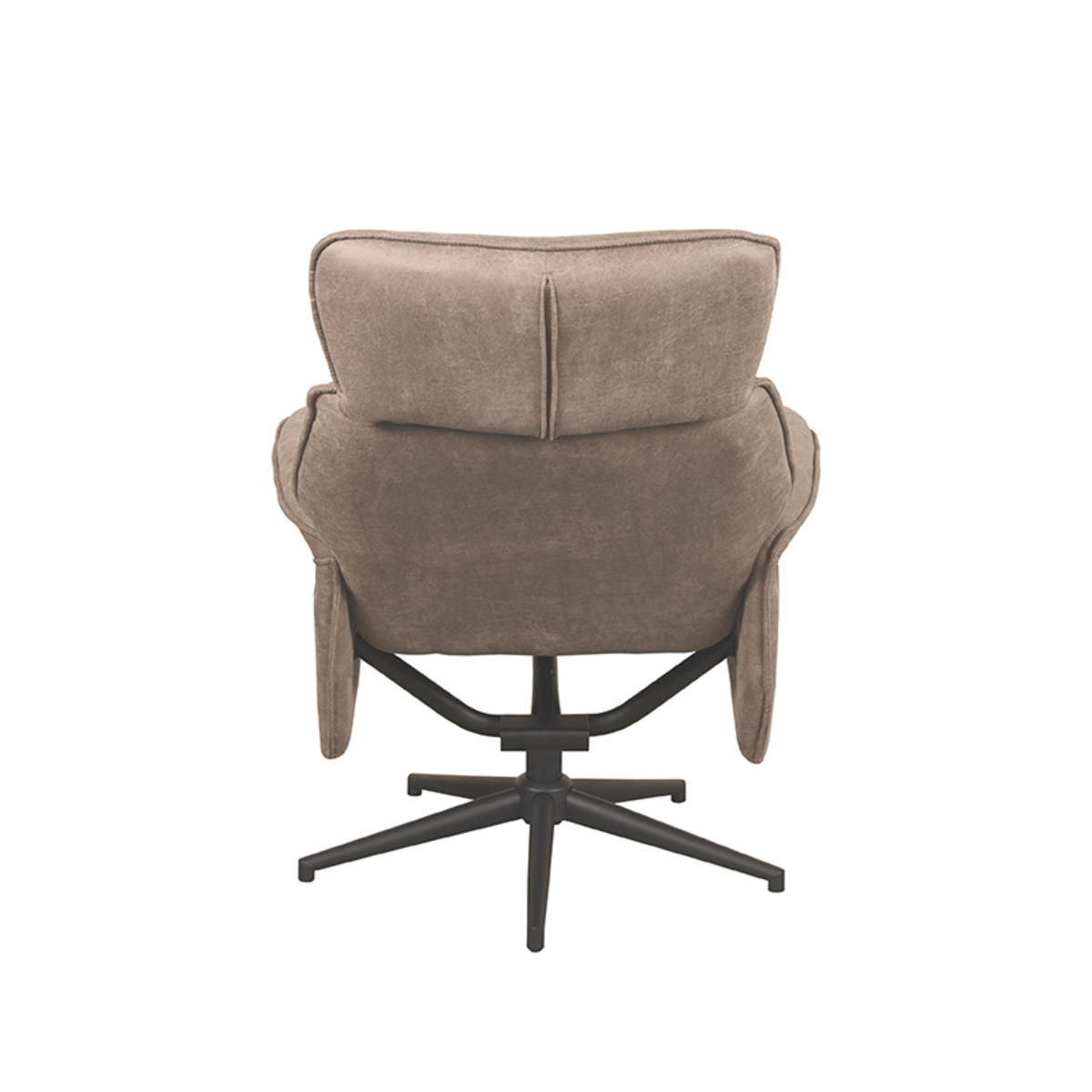 LABEL51 Fauteuil Verdal - Taupe - Micro Suede - Excl. Hocker