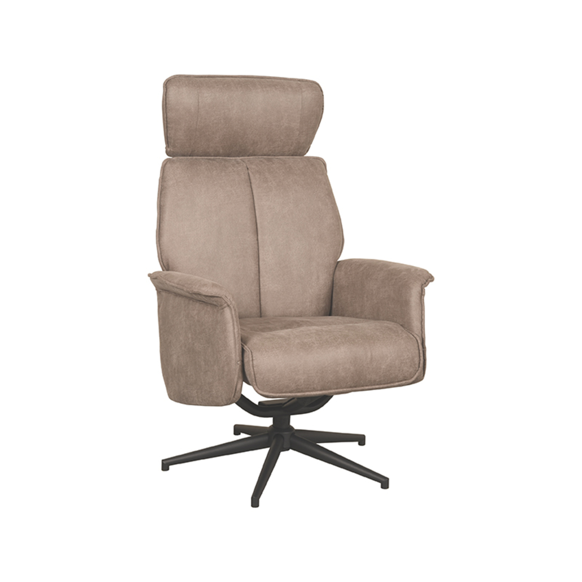 LABEL51 Fauteuil Verdal - Taupe - Micro Suede - Excl. Hocker