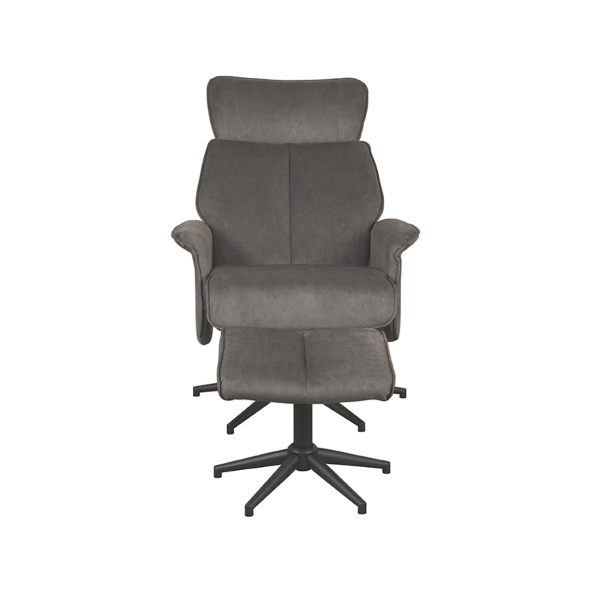 LABEL51 Fauteuil Verdal - Antraciet - Cosmo - Incl. Hocker